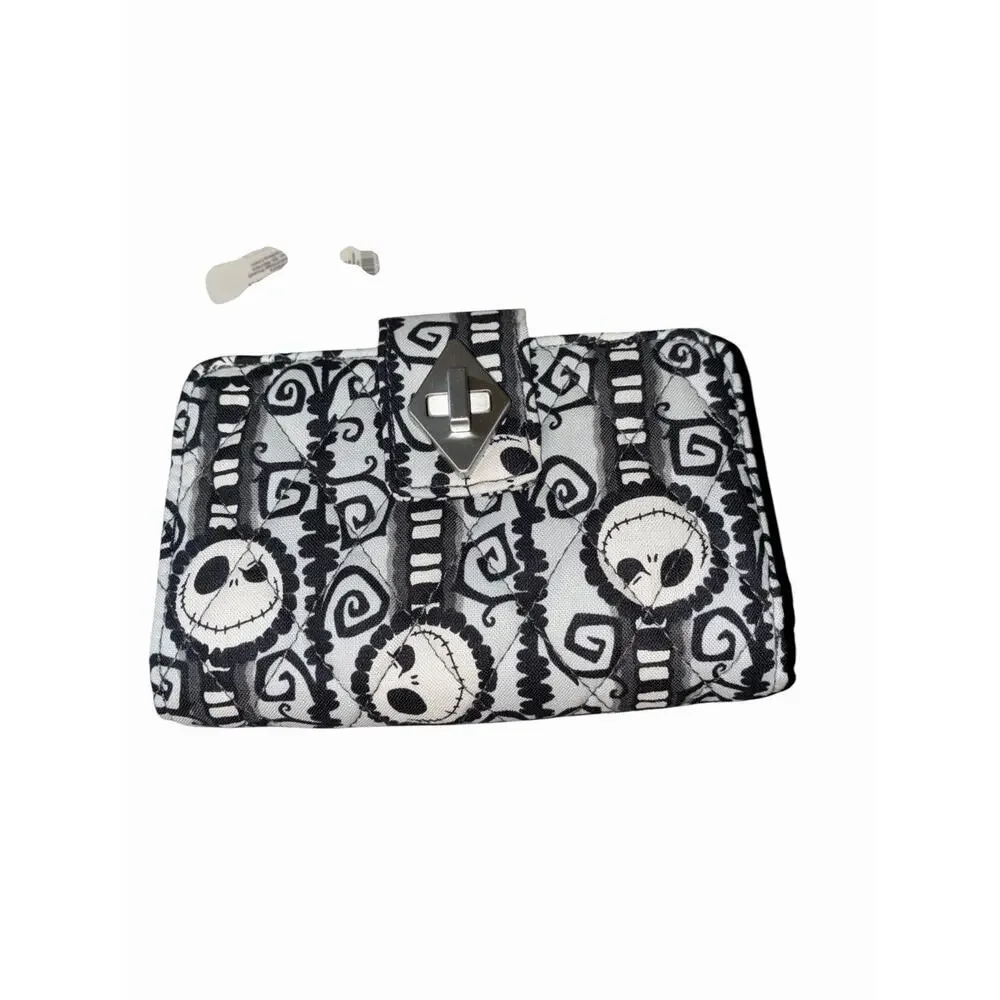 Vera Bradley Disney The Nightmare Before Christmas Small Turnlock Wallet Stripe